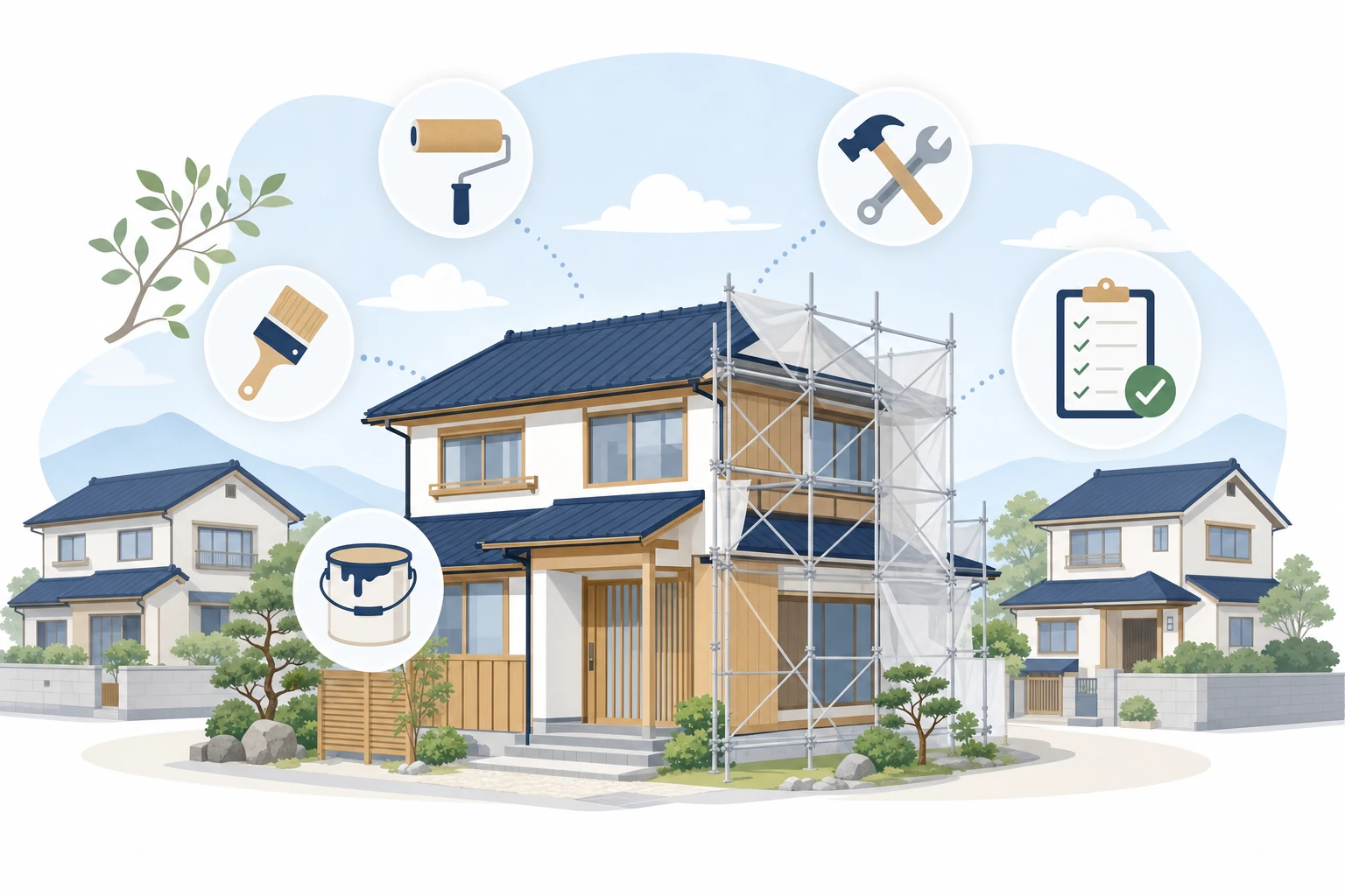 世田谷区の戸建て住宅をリフォームするイメージ図。費用・補助金・会社選びの全体像を表す